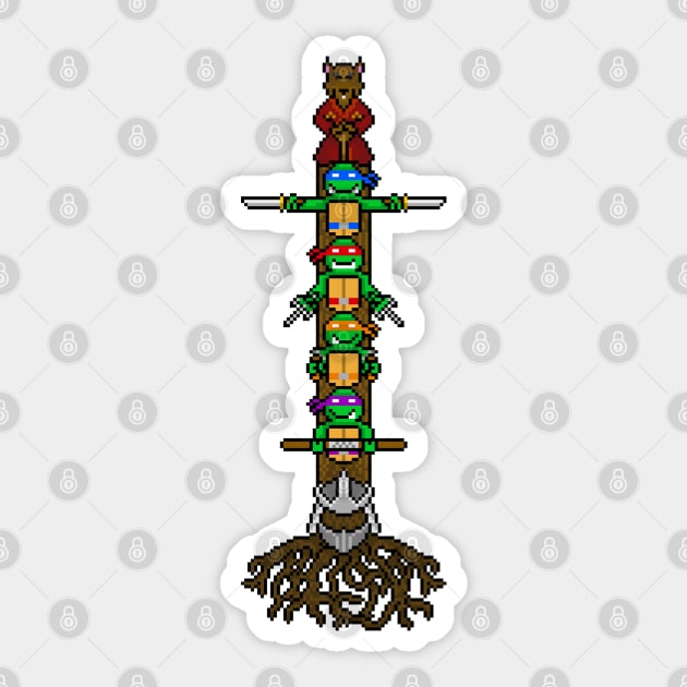 Turtle Pixel Totem Sticker by Javier Casillas